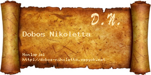 Dobos Nikoletta névjegykártya